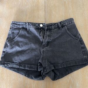Black jean shorts